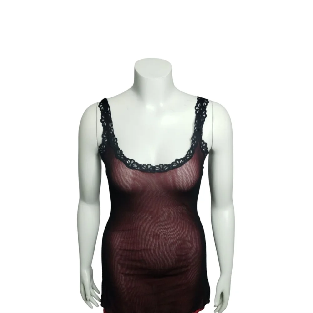 Y2K Vintage Rampage Womens‎ size LARGE Sheer Whimsigoth Fairygrunge Lace Dress